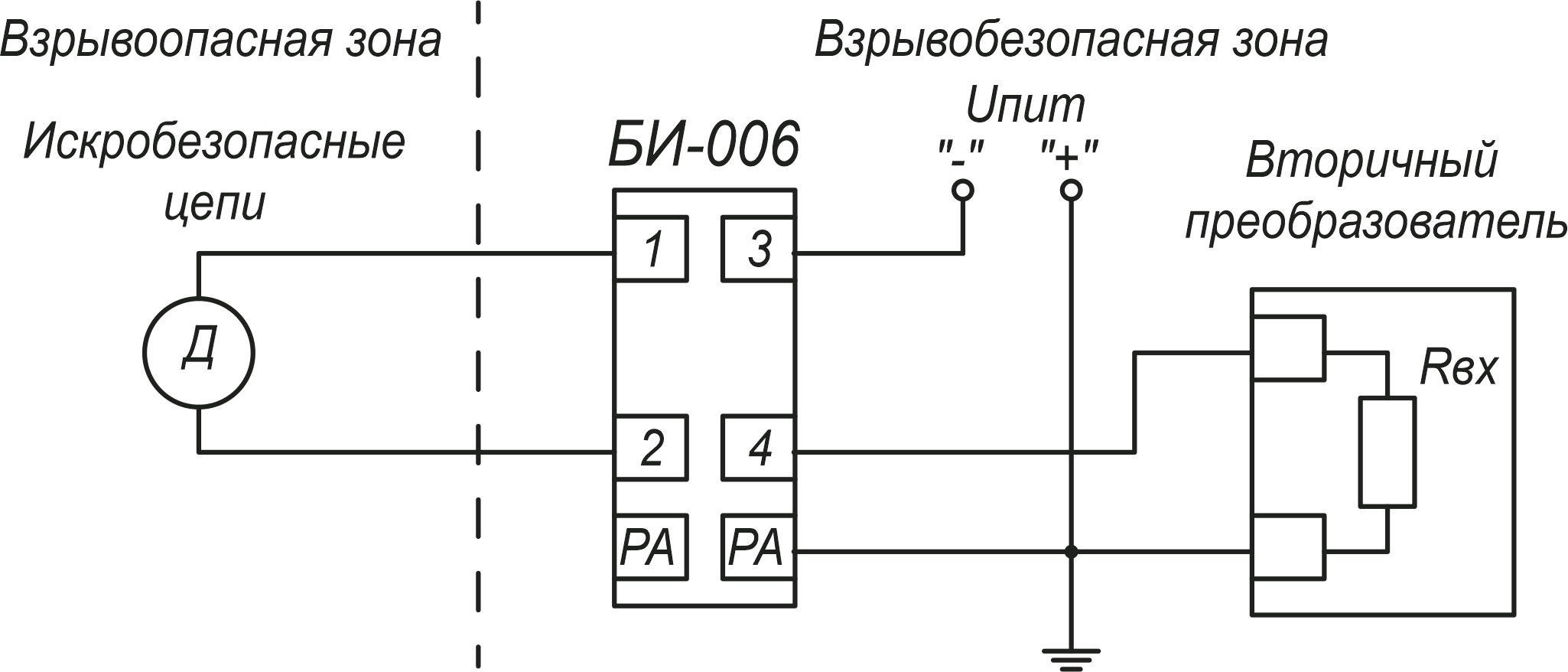 БИ-006 Типовая схема подключения